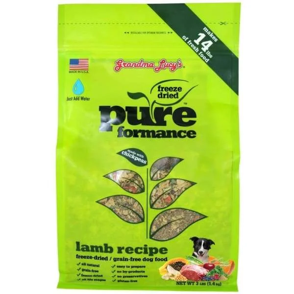 - Food for sterilized dogsGrandma Lucy's Pureformance Lamb Freeze-Dried Grain-Free Dog Food 3lb - Food for sterilized dogsGrandma Lucy's Pureformance Lamb Freeze-Dried Grain-Free Dog Food 3lb