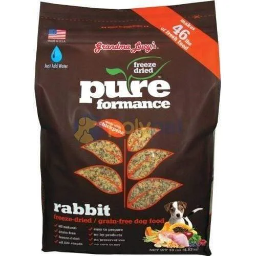 - High protein dog foodGrandma Lucy's PureFormance Rabbit Freeze Dried Dog Food 3lb