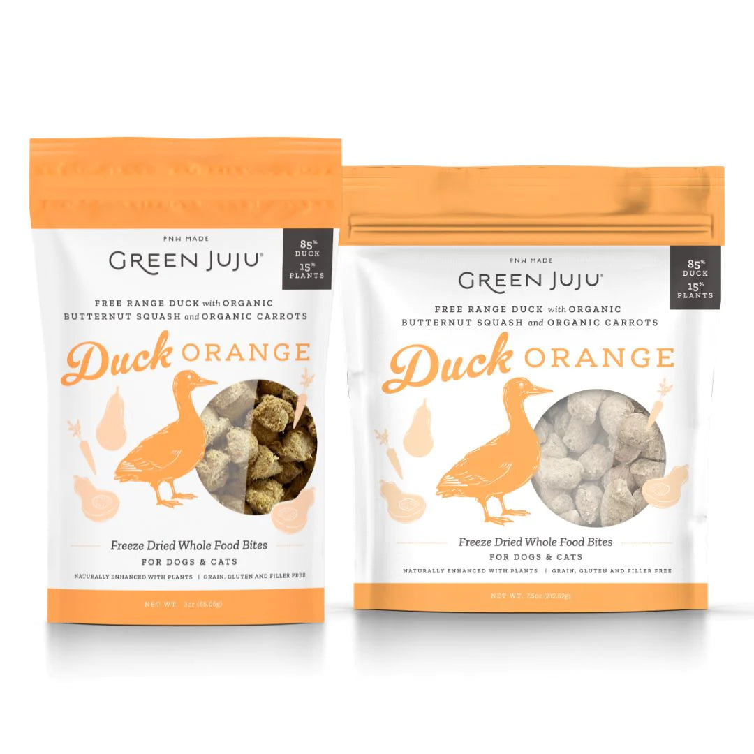- Hairball control cat food Green Juju - Freeze Dried Whole Food Bites - Duck Orange - Hairball control cat food Green Juju - Freeze Dried Whole Food Bites - Duck Orange