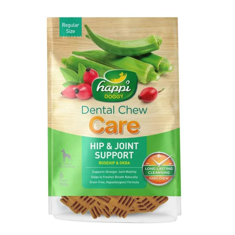 - Food for picky dogsHappi Doggy Care Rosehip & Okra Hip & Joint Support Dental Dog Chew 4 Inch 150g - Food for picky dogsHappi Doggy Care Rosehip & Okra Hip & Joint Support Dental Dog Chew 4 Inch 150g