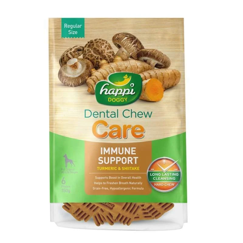 - High protein dog foodHappi Doggy Care Tumeric & Shiitake Immune Support Dental Dog Chew 4 Inch 150g - High protein dog foodHappi Doggy Care Tumeric & Shiitake Immune Support Dental Dog Chew 4 Inch 150g