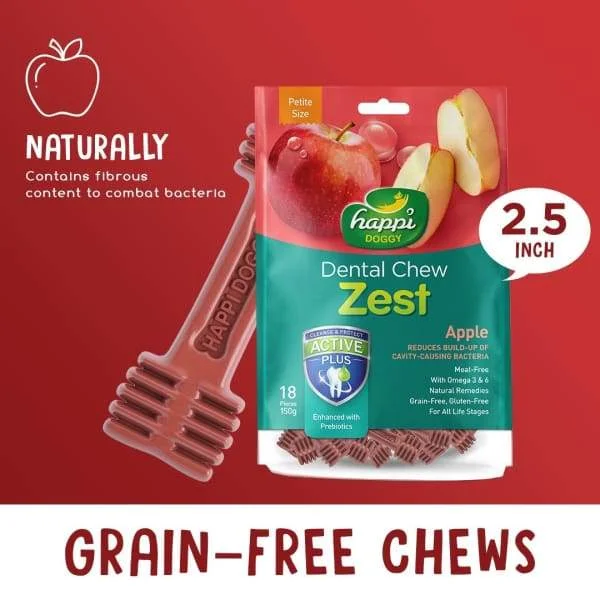 - ProNevus dog food palatabilityHappi Doggy Dental Chew Zest Apple Petite 2.5 Inch 150g - ProNevus dog food palatabilityHappi Doggy Dental Chew Zest Apple Petite 2.5 Inch 150g