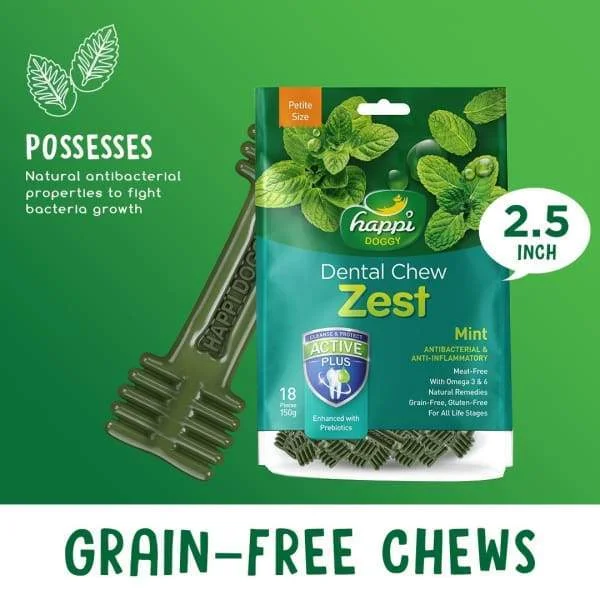 - Dog food helps the digestive systemHappi Doggy Dental Chew Zest Mint Petite 2.5 Inch 150g - Dog food helps the digestive systemHappi Doggy Dental Chew Zest Mint Petite 2.5 Inch 150g