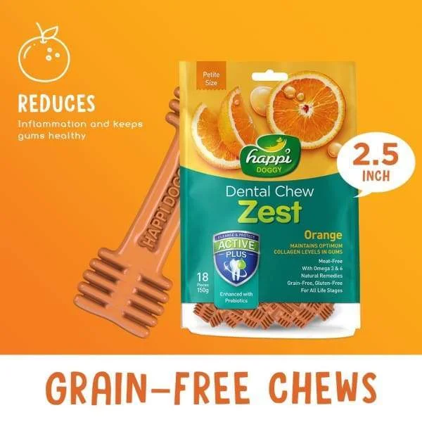 - Gastrointestinal conditioning dog foodHappi Doggy Dental Chew Zest Orange Petite 2.5 Inch 150g - Gastrointestinal conditioning dog foodHappi Doggy Dental Chew Zest Orange Petite 2.5 Inch 150g