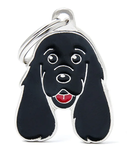 8. **Cat food bowl anti-overturning**ID Tag - Black Cocker