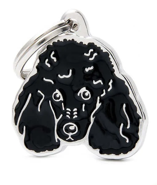 8. **Dog snack bag is portable**ID Tag - Black Poodle