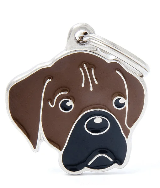 10. **Cat collar bell model**ID Tag - Fawn Boxer