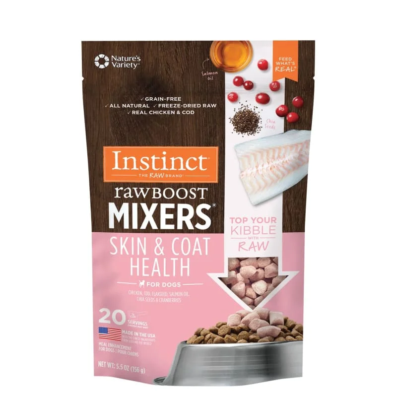 - The effect of dog food on hairInstinct Freeze-Dried Raw Boost Mixers Grain-Free Skin & Coat Health Recipe Dog Food Topper (2 Sizes)