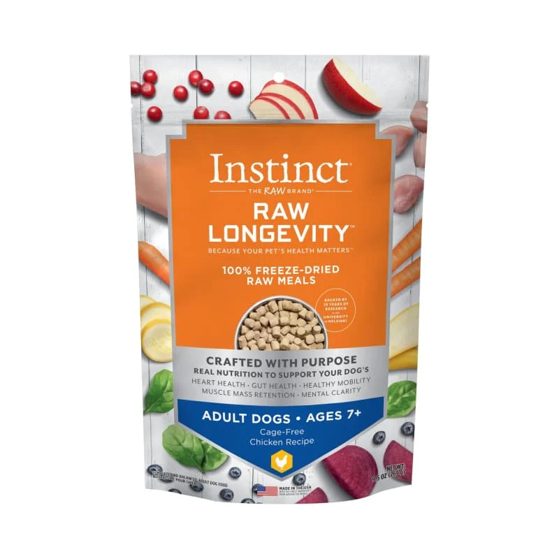 - High protein dog foodInstinct Raw Longevity Chicken Senior 7+ Freeze Dried Raw Dog Food 9.5oz - High protein dog foodInstinct Raw Longevity Chicken Senior 7+ Freeze Dried Raw Dog Food 9.5oz