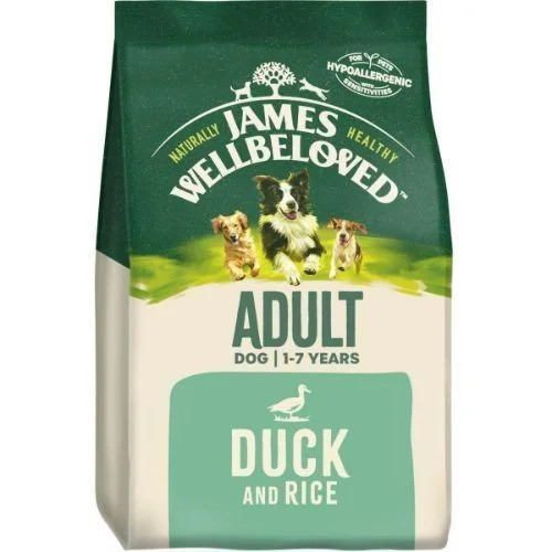  -High-fiber dog foodJames Wellbeloved Adult Dry Dog Food with Duck and Rice 2kg