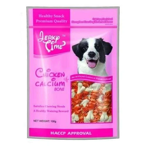 - Natural ingredient dog foodJerky Time Chicken & Calcium Bone 100g Dog Treats