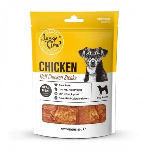 Dog FoodJerky Time Dried Half Chicken Steaks Dog Treats 80g
