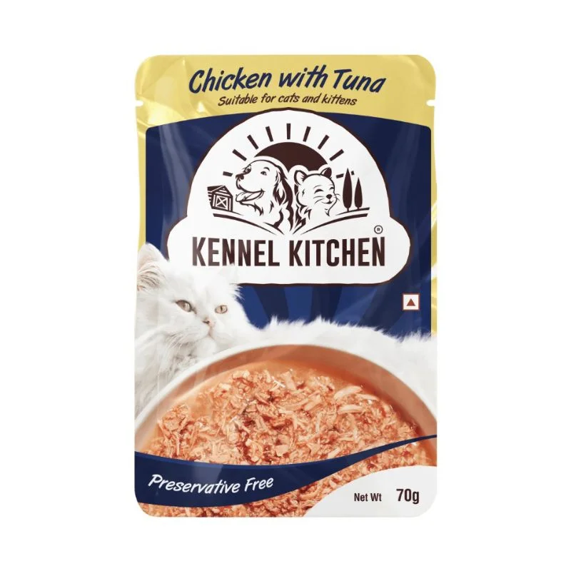 - Hairball control cat food Kennel Kitchen Wet Cat Food - Chicken and Tuna Shreds in Gravy (70g x 15 Pouches) - Hairball control cat food Kennel Kitchen Wet Cat Food - Chicken and Tuna Shreds in Gravy (70g x 15 Pouches)