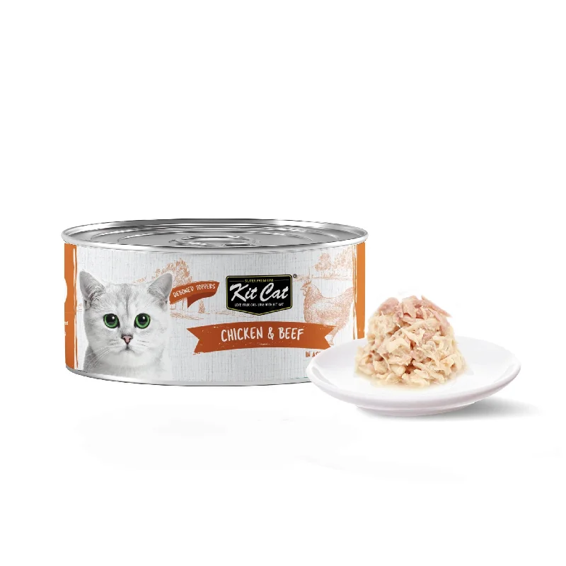 - Cat food for picky eaters Kit Cat Deboned Toppers Cat Canned Food - Chicken & Beef Toppers (80g) - Cat food for picky eaters Kit Cat Deboned Toppers Cat Canned Food - Chicken & Beef Toppers (80g)