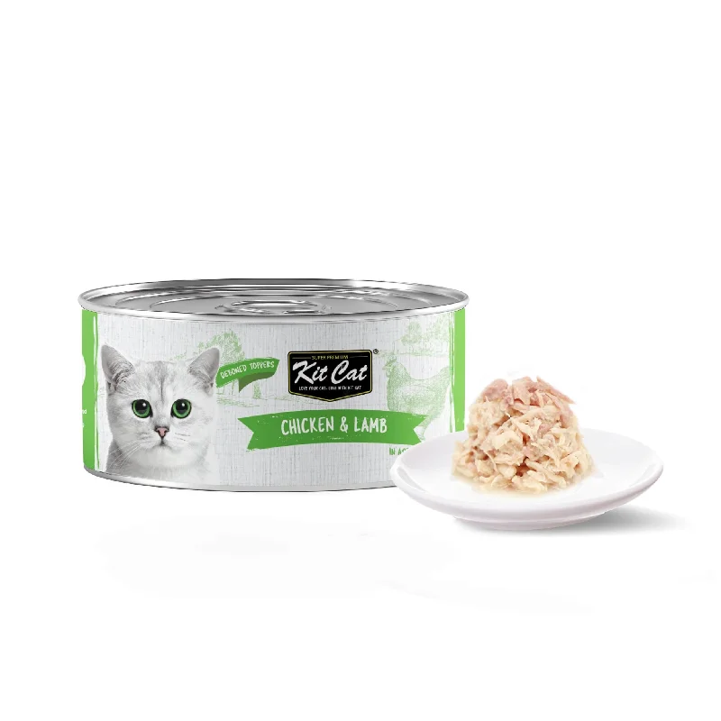    - Cat food for digestive health  Kit Cat Deboned Toppers Cat Canned Food - Chicken & Lamb Toppers (80g)