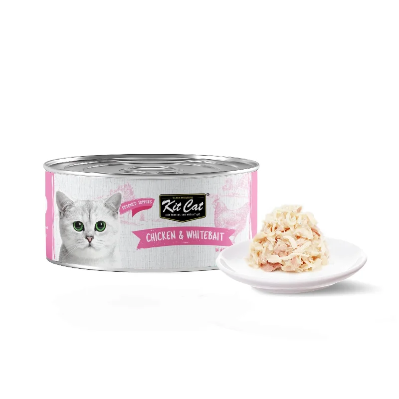 - High-protein cat food Kit Cat Deboned Toppers Cat Canned Food - Chicken & Whitebait Toppers (80g) - High-protein cat food Kit Cat Deboned Toppers Cat Canned Food - Chicken & Whitebait Toppers (80g)