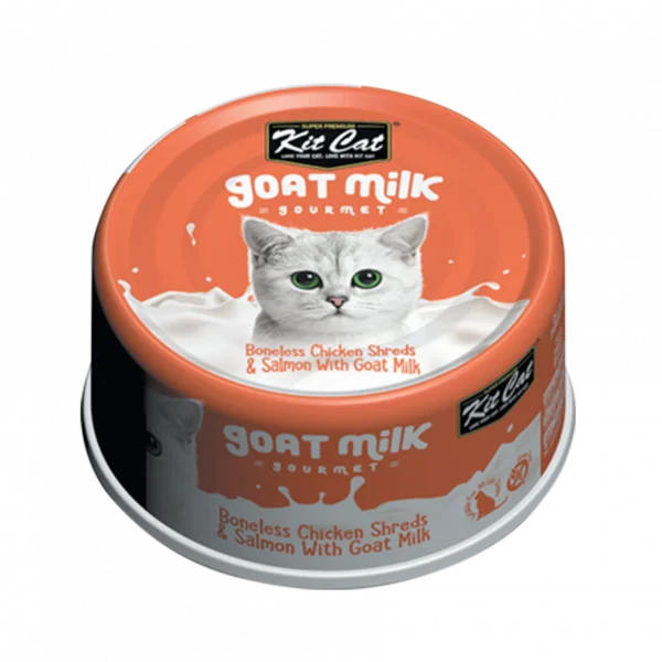    - Kitten food  Kit Cat - Goat Milk Gourmet Wet Cat Food - Chicken & Salmon