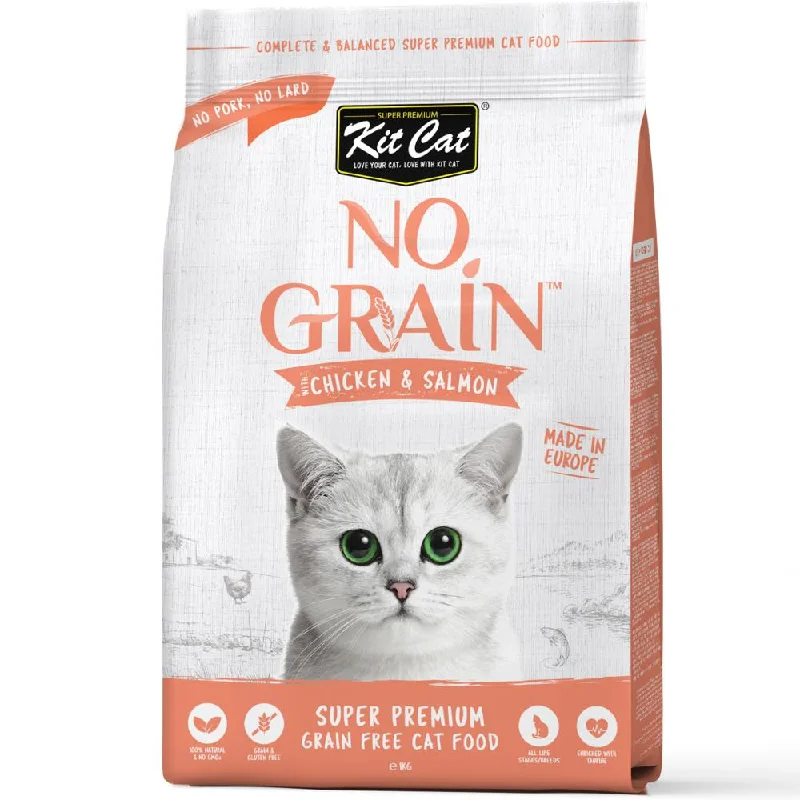 - High-fiber cat food 20% OFF+FREE TREATS: Kit Cat No Grain Chicken & Salmon Grain-Free Dry Cat Food - High-fiber cat food 20% OFF+FREE TREATS: Kit Cat No Grain Chicken & Salmon Grain-Free Dry Cat Food