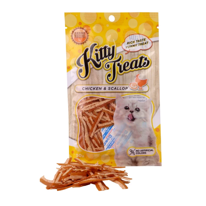    - How is Bricky cat food?  Kitty Treats Chicken & Scallop