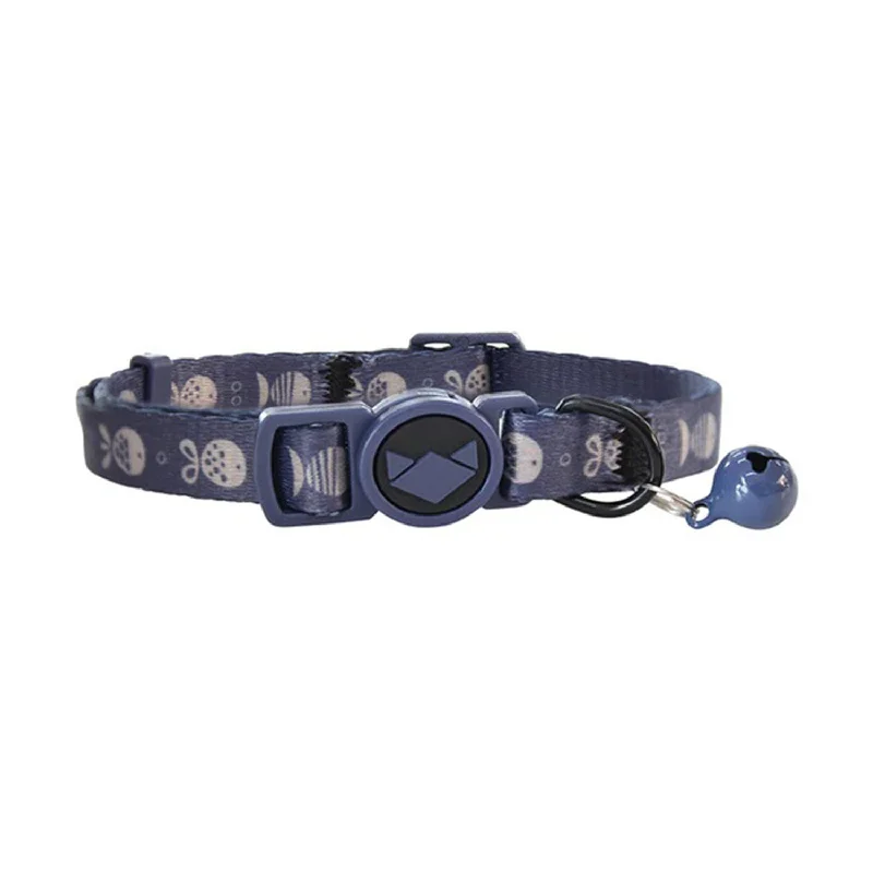 ### Dog accessoriesLa Doggie Vita Go Fish Indigo and Taupe Cat Collar