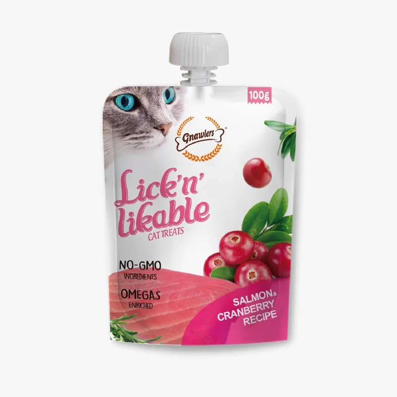 3. **Ingredient-Related** Gnawlers Lick n Lickables ( Salmon & Cranberry ) Recipe - 100g 3. **Ingredient-Related** Gnawlers Lick n Lickables ( Salmon & Cranberry ) Recipe - 100g