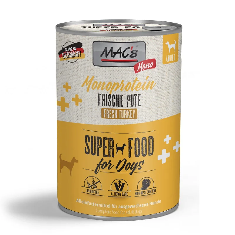 - The effect of dog food on dental healthMAC's Dog Mono Sensitive Turkey