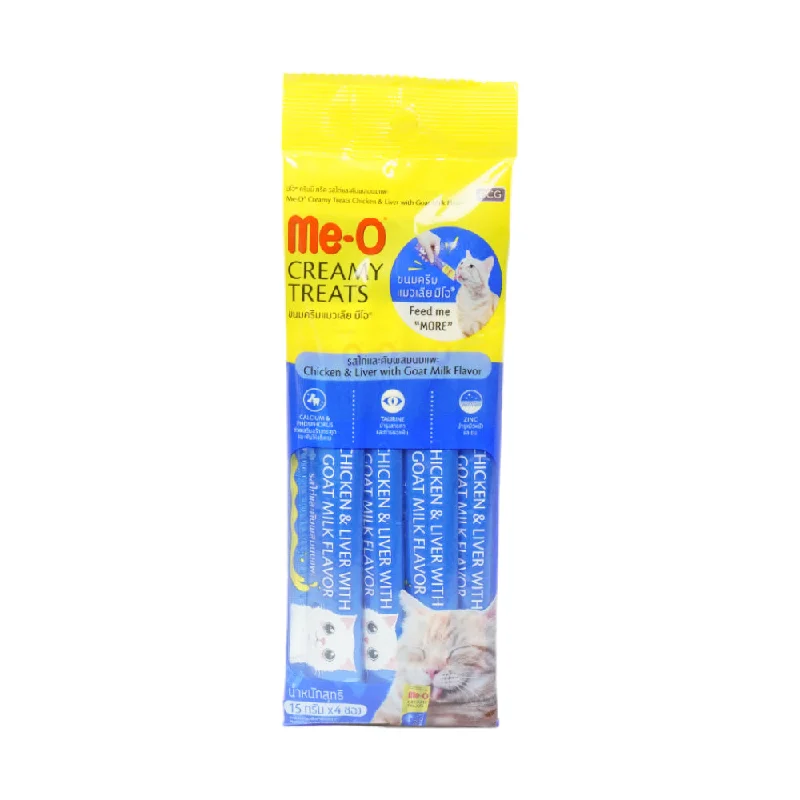 - Natural ingredient cat food ME-O CAT FOOD CREAMY TREATS CHICKEN LIVER GOAT MILK 4X15 GM - Natural ingredient cat food ME-O CAT FOOD CREAMY TREATS CHICKEN LIVER GOAT MILK 4X15 GM