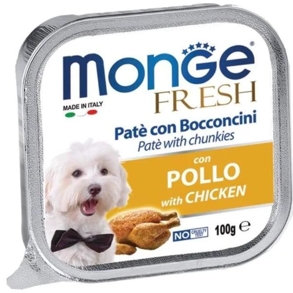 - Dog food discountsMonge Fresh Pate & Chunkies with Chicken Tray Dog Food 100g