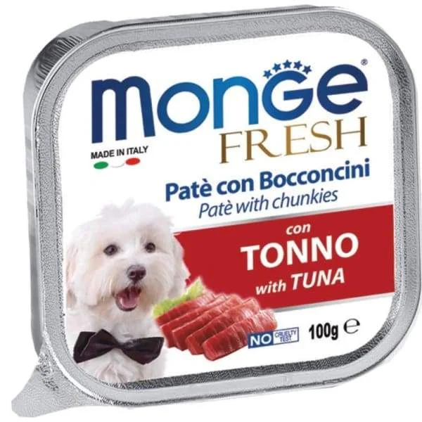 - Food for large dogsMonge Fresh Pate & Chunkies with Tuna Tray Dog Food 100g