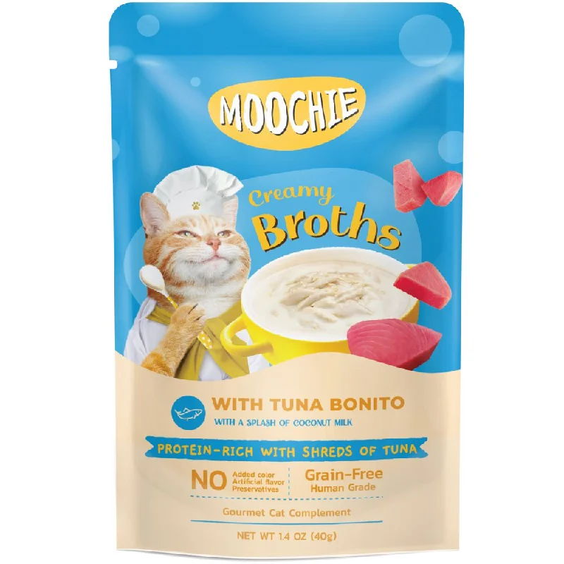 - Natural ingredient cat food 20% OFF: Moochie Creamy Broths With Tuna Bonito Grain-Free Pouch Cat Food 40g x 16 - Natural ingredient cat food 20% OFF: Moochie Creamy Broths With Tuna Bonito Grain-Free Pouch Cat Food 40g x 16