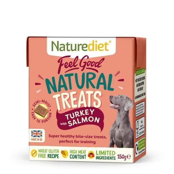 - Dog food recommendations for multi-dog householdsNaturediet Natural Turkey & Salmon Semi-Moist Dog Treats 150g - Dog food recommendations for multi-dog householdsNaturediet Natural Turkey & Salmon Semi-Moist Dog Treats 150g