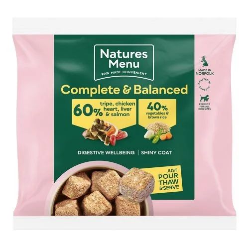 - Dog food online shopping recommendationNatures Menu Complete & Balanced Raw Dog Food 60/40 - Tripe, Heart, Liver & Salmon 1kg - Dog food online shopping recommendationNatures Menu Complete & Balanced Raw Dog Food 60/40 - Tripe, Heart, Liver & Salmon 1kg