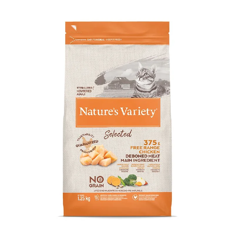    - Chicken flavor cat food  Nature's Variety Cat Free Range Chicken 1.25kg
