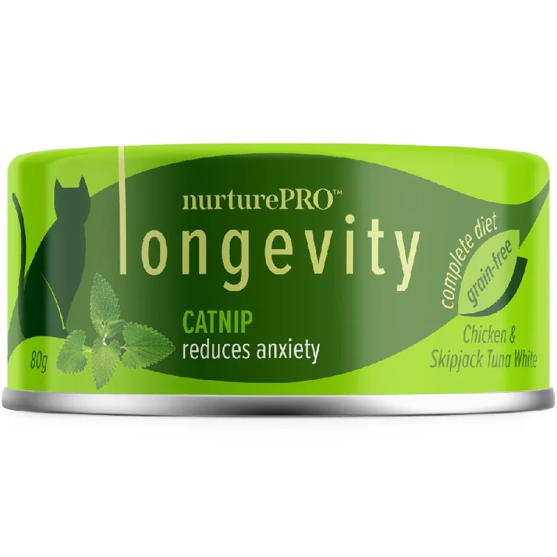    - Cat food for digestive health  18% OFF: Nurture Pro Longevity Chicken & Skipjack Tuna White Meat With Catnip Canned Cat Food 80g