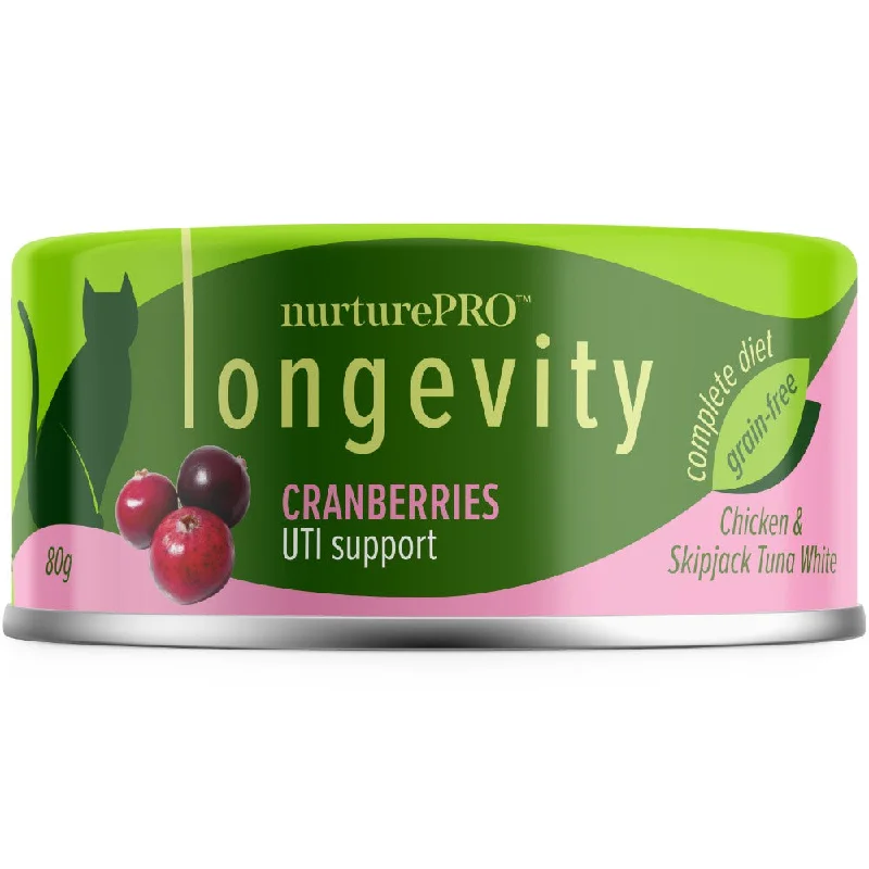 - Senior cat food 18% OFF: Nurture Pro Longevity Chicken & Skipjack Tuna White Meat With Cranberries Canned Cat Food 80g - Senior cat food 18% OFF: Nurture Pro Longevity Chicken & Skipjack Tuna White Meat With Cranberries Canned Cat Food 80g