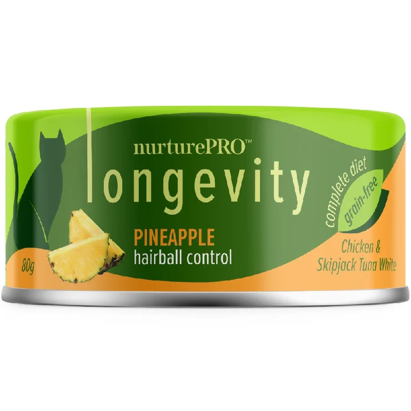 2. **Brand-Related** 18% OFF: Nurture Pro Longevity Chicken & Skipjack Tuna White Meat With Pineapple Canned Cat Food 80g 2. **Brand-Related** 18% OFF: Nurture Pro Longevity Chicken & Skipjack Tuna White Meat With Pineapple Canned Cat Food 80g