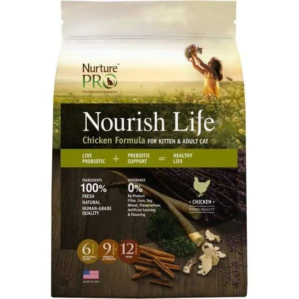    - Cat food for digestive health  [20% OFF] Nurture Pro Nourish Life Chicken Formula Kitten & Adult Dry Cat Food (2 Sizes)