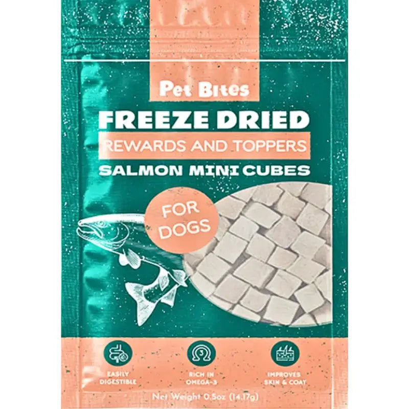 -High-fiber dog foodPet Bites Freeze Dried Rewards and Toppers Salmon Mini Cubes for Dogs 14g -High-fiber dog foodPet Bites Freeze Dried Rewards and Toppers Salmon Mini Cubes for Dogs 14g
