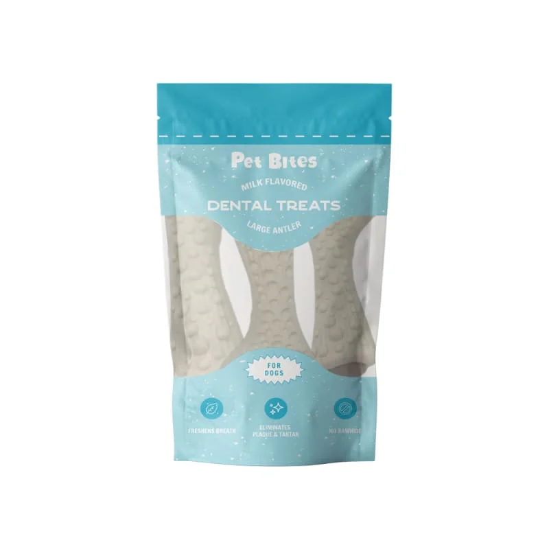 -Grain-free dog food recommendationPet Bites Milk Large Antler Dental Dog Treats 165g -Grain-free dog food recommendationPet Bites Milk Large Antler Dental Dog Treats 165g