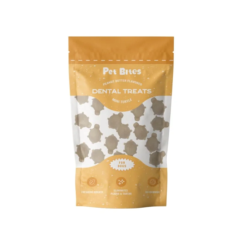  -Fish-containing dog foodPet Bites Peanut Butter Mini Turtle Dental Dog Treats 170g