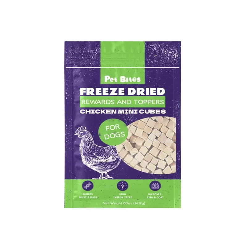 - Special food for puppiesPet Bites Rewards and Toppers Chicken Freeze-Dried Mini Cubes for Dogs 0.5oz