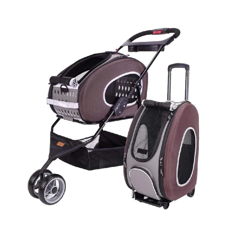 ### Cat accessoriesIbiyaya EVA 5-in-1 Combo Pet Carrier, Pram & Backpack, Chocolate