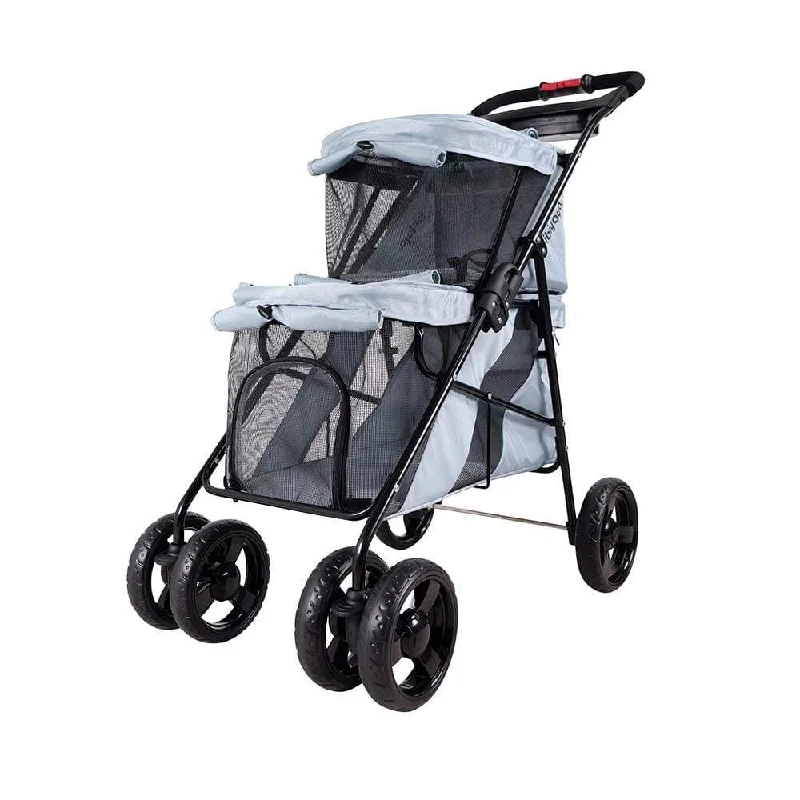 4. **Cat comb to remove hair balls**Ibiyaya Double Decker Dog Cat Bus Pet Pram, Silver Grey 4. **Cat comb to remove hair balls**Ibiyaya Double Decker Dog Cat Bus Pet Pram, Silver Grey