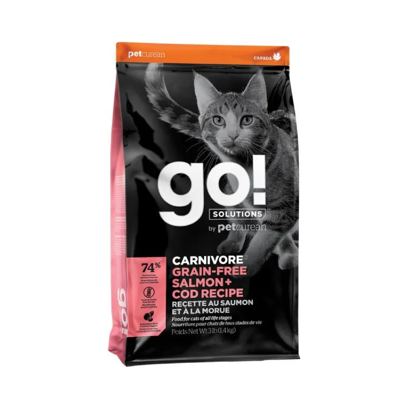    - Senior cat food  Petcurean Go! Grain Free Carnivore Salmon & Cod Dry Cat Food