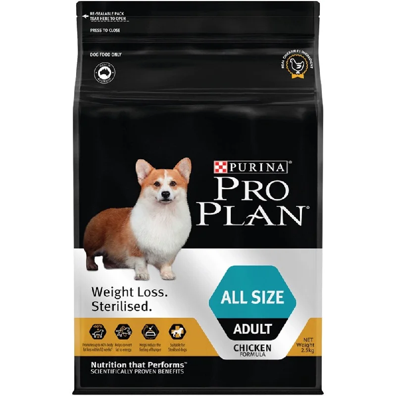 - Dog food nutritional analysisPro Plan Weight Loss Sterilised Adult Chicken Dry Dog Food (Exp 30 Sep 24)