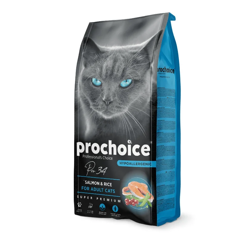 - Cat food for spayed/neutered cats Prochoice Pro34 Hypoallergenic Adult Cat Food – Salmon And Rice - Cat food for spayed/neutered cats Prochoice Pro34 Hypoallergenic Adult Cat Food – Salmon And Rice