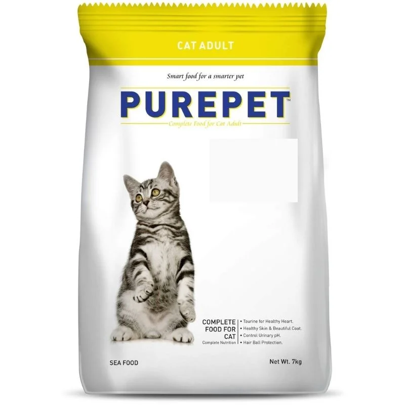 2. **Brand-Related**  Purepet Dry Cat Food - Seafood