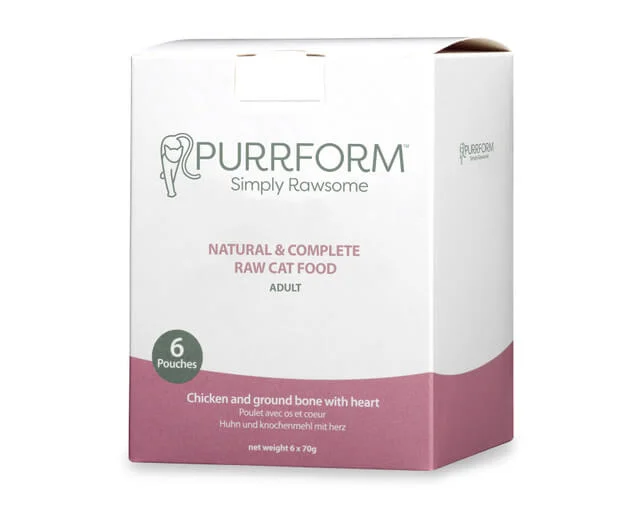 - Digestive care cat food Purrform Chicken And Ground Bone With Heart - POUCH (6x70g) - Digestive care cat food Purrform Chicken And Ground Bone With Heart - POUCH (6x70g)