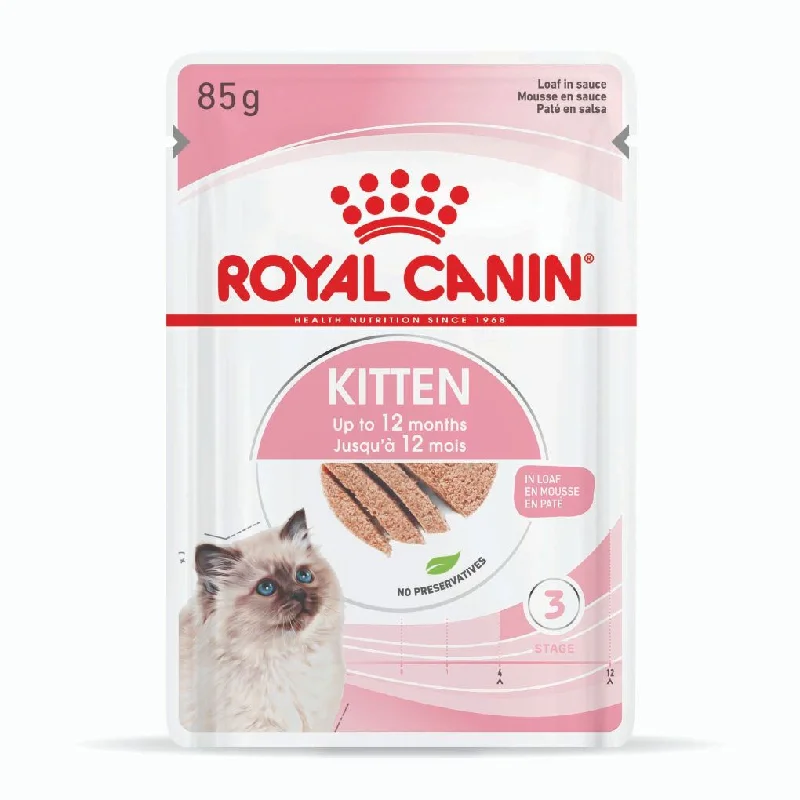    - Digestive care cat food  Royal Canin Kitten Loaf Pouches