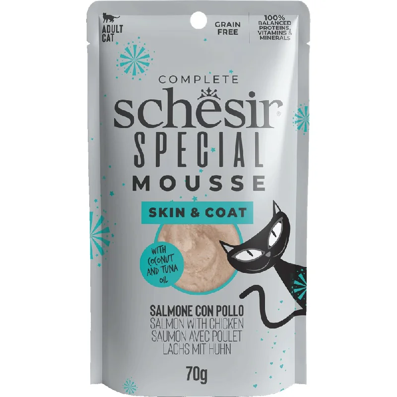 - Hairball control cat food 15% OFF: Schesir Special Mousse Skin & Coat Salmon With Chicken Grain-Free Adult Pouch Cat Food 70g - Hairball control cat food 15% OFF: Schesir Special Mousse Skin & Coat Salmon With Chicken Grain-Free Adult Pouch Cat Food 70g